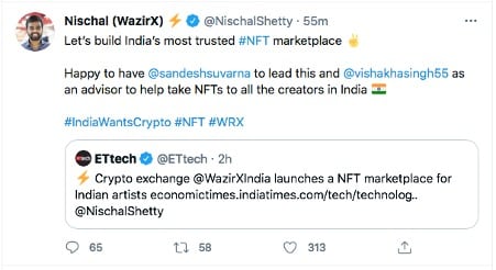 NFT Marketplace tweet